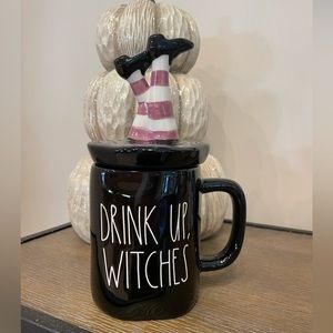 Rae Dunn Halloween Drink Up, Witches Mug with Topper